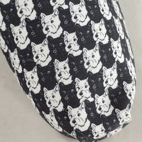 Skecher Shoes Wmn Sz 5 Bobs Schnauzer Black White AOP Slip On Loafer Memory Foam - Picture 12 of 16